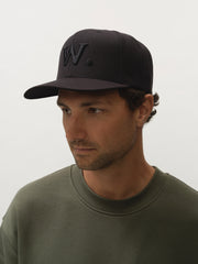 W. Logo Flat Brim Snapback