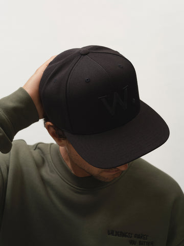 W. Logo Flat Brim Snapback